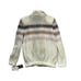 Vintage 80s WOMENS Cardigan Sweater zig zag stripe Cream S 2 4 NEW NWT