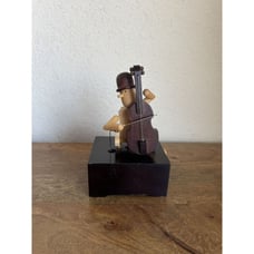 Vintage Otagiri Music Box All Wood Japan Animated Bass Player