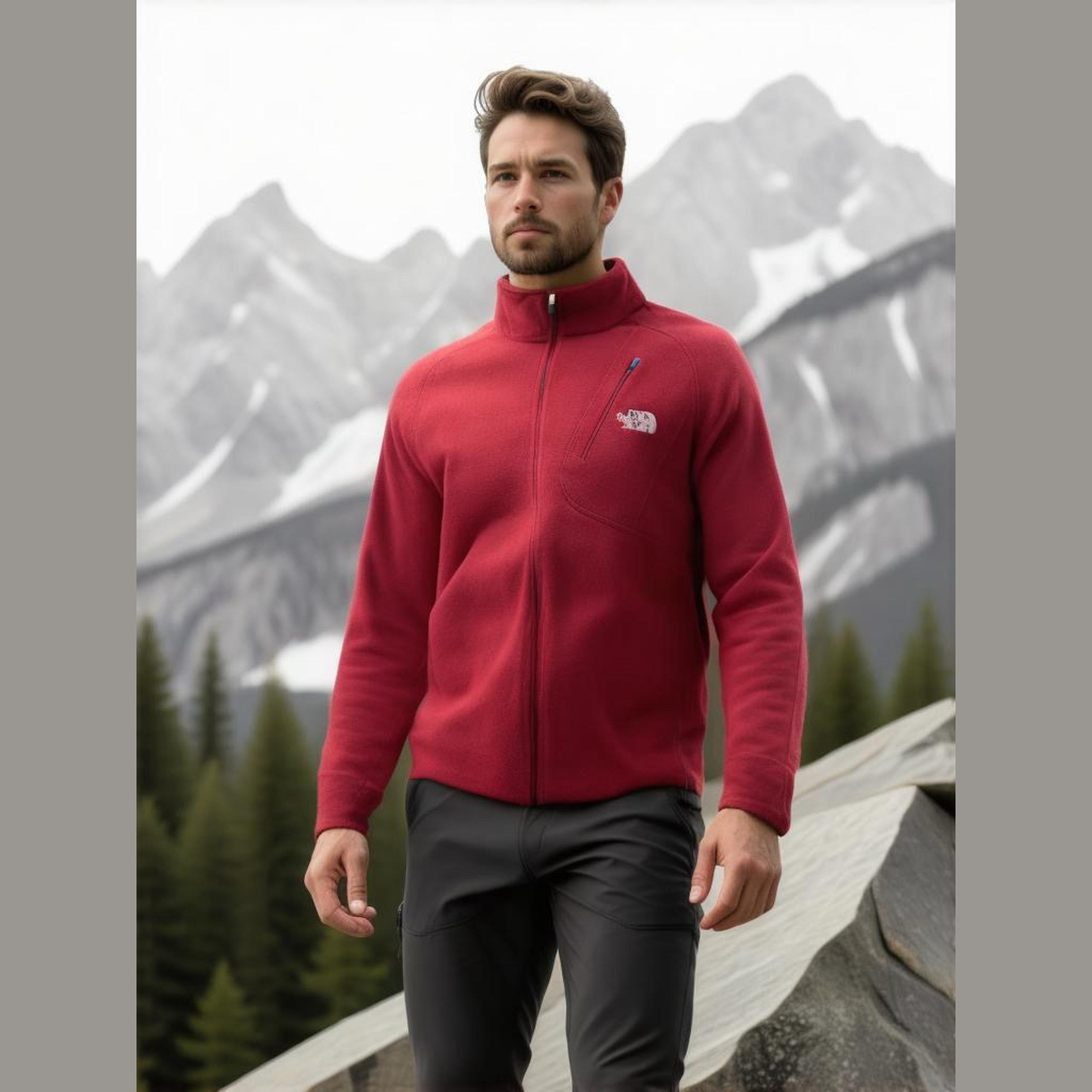 Men's The North Face Fleece Jacket Size M Red