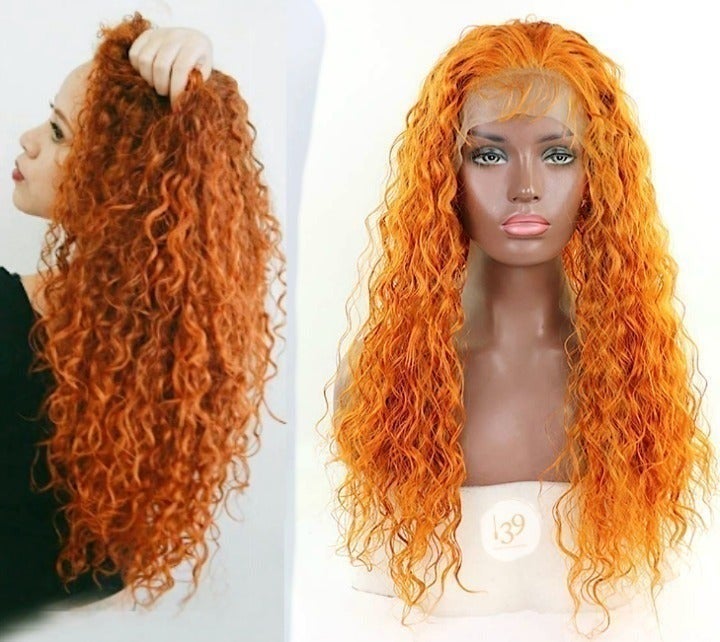 orange celebrity lace free part wig