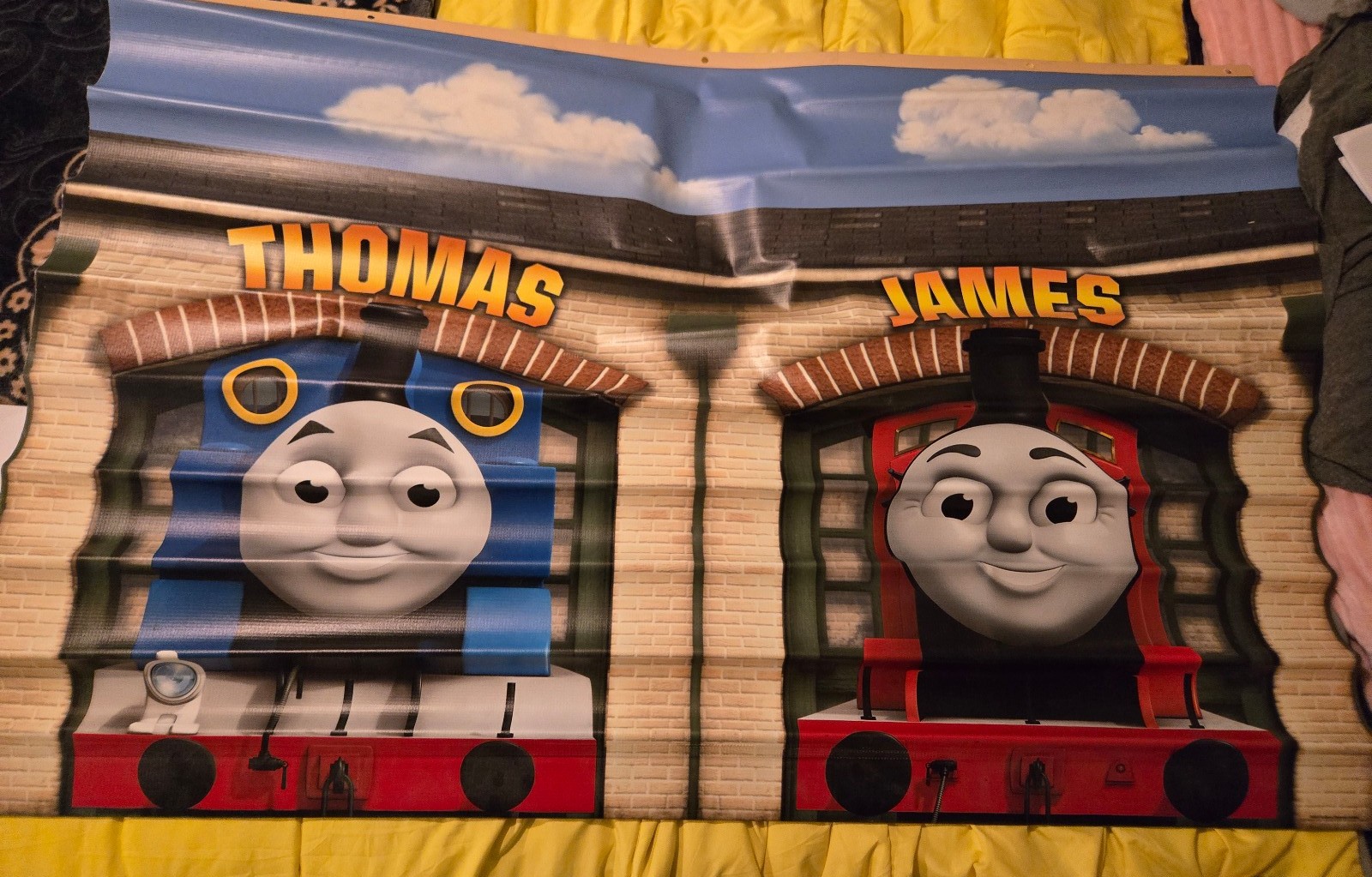 Thomas and friends. Vinyl banner with Thomas and James