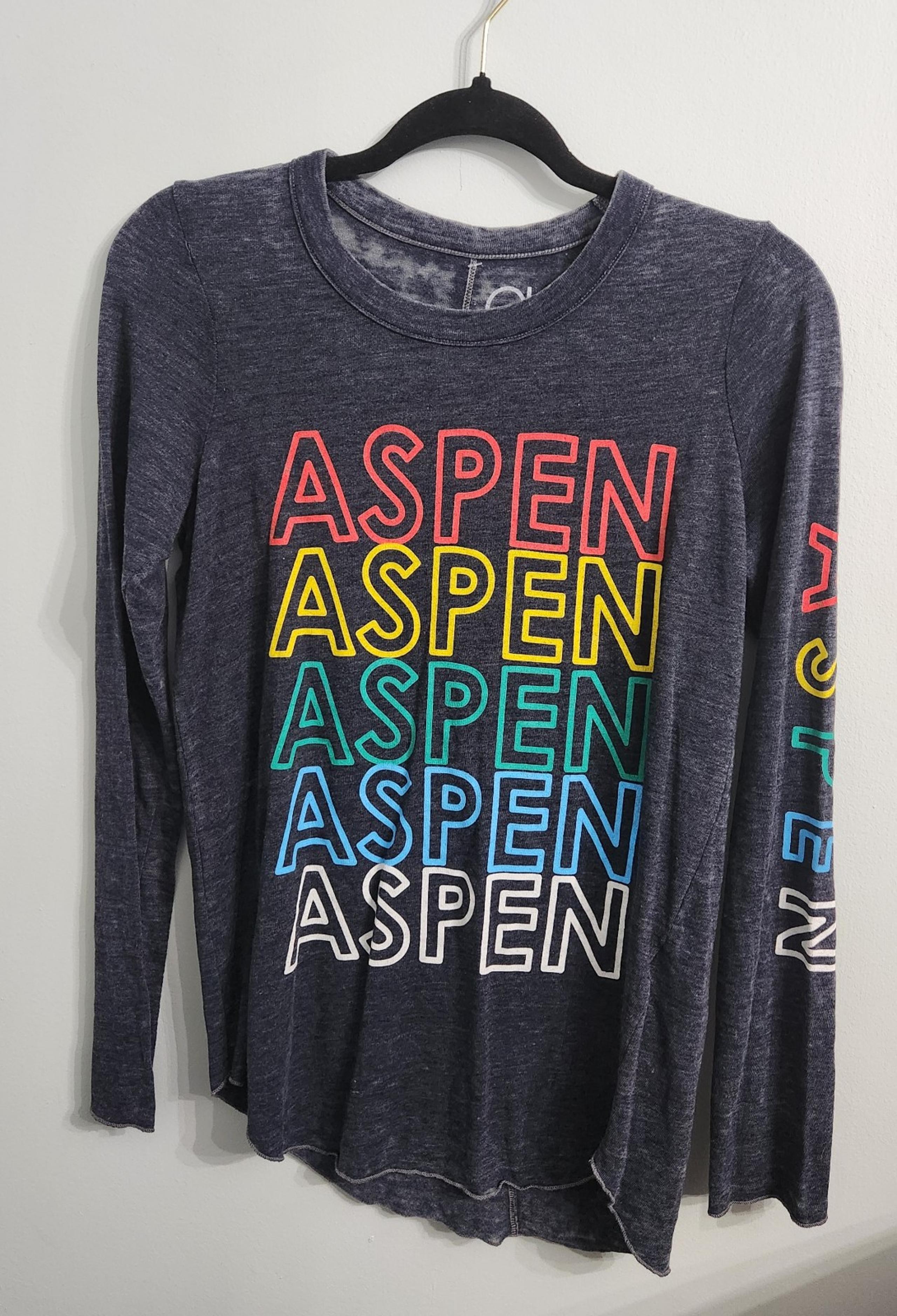 NWT Chaser ASPEN Vintage-inspired Long sleeve T-shirt Size Med Gray