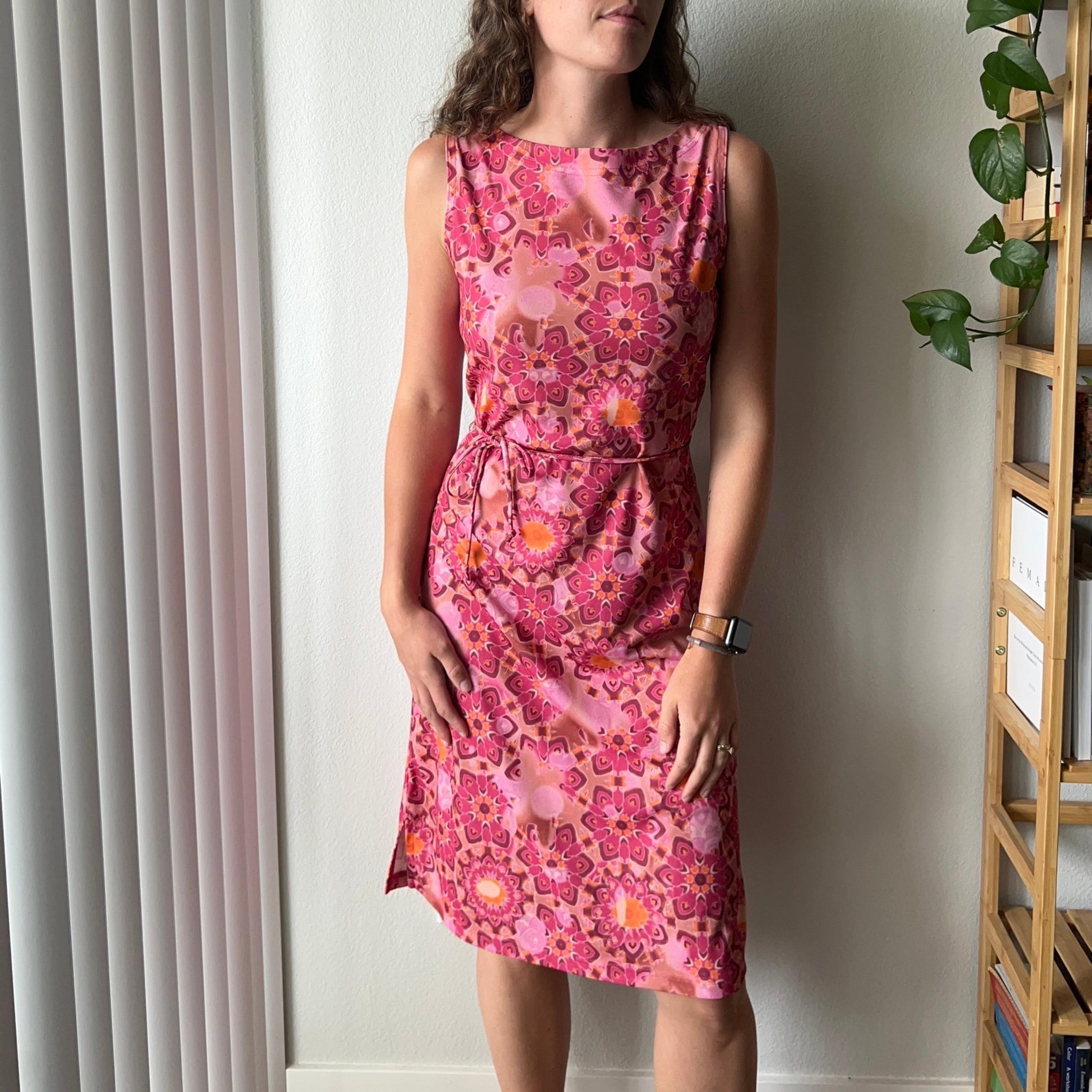 Vintage 90s Pink Floral Dress