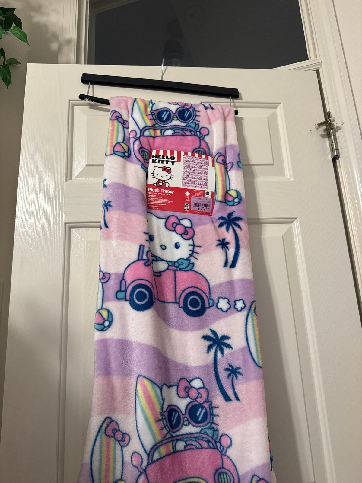Hello Kitty blanket throw purple and pink car design