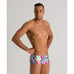 Arena men pink white Provenza Zebra low waist short trunk swimwear size 32