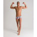 Arena men pink white Provenza Zebra low waist short trunk swimwear size 32