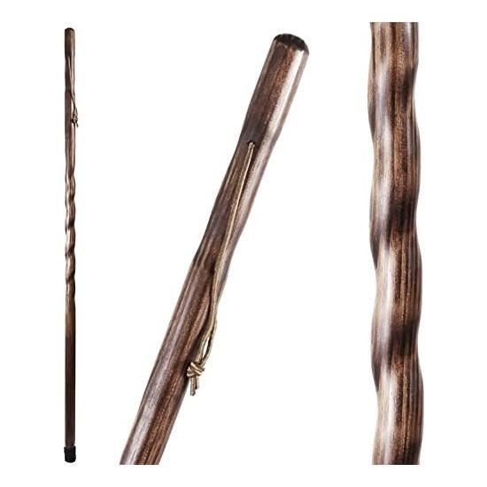 Brazos 55 Twisted Trail Blazer Handcrafted Walking Stick, Brown, Made in The US