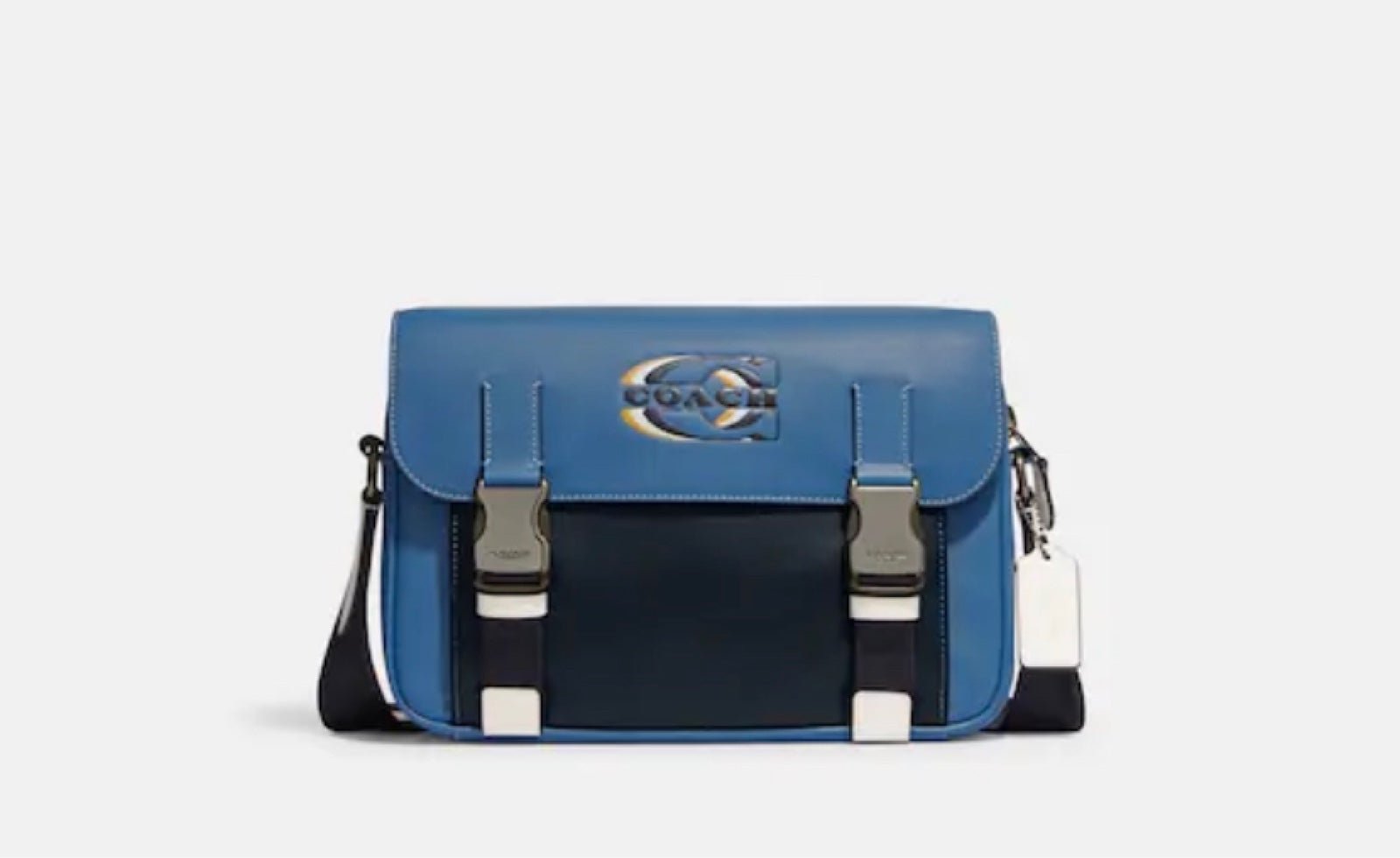 NWT Coach Men's Track Crossbody In Colorblock Signature Canvas With Coach Stamp