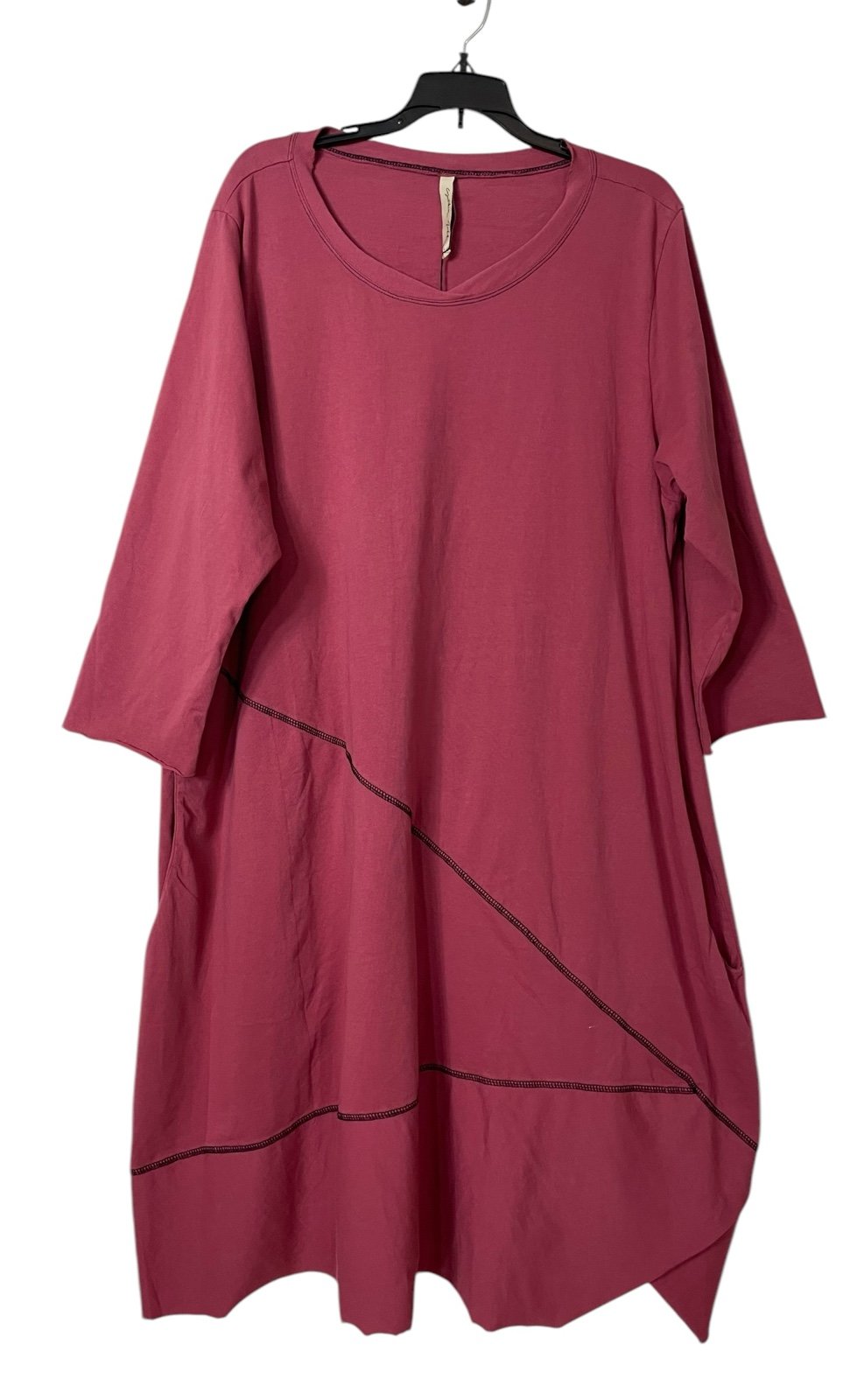 NWT Cynthia Ashby Toulouse Dress Long Sleeve Rose Lagenlook Art To Wear Size XL
