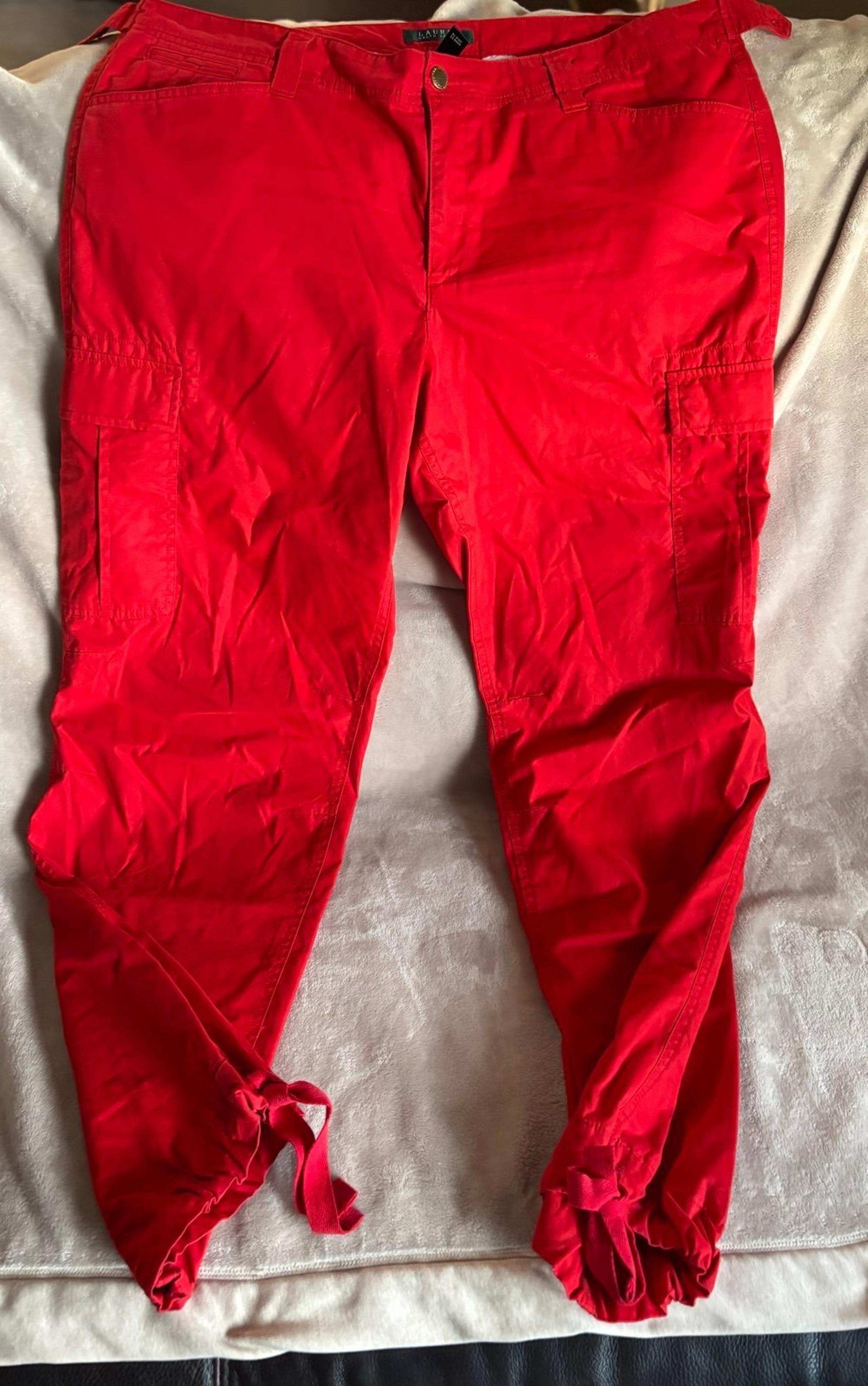 Ralph Lauren women’s red cargo pants size 18