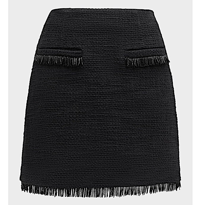 Cinq à Sept Kimmie Crystal Fringe Cotton Tweed Miniskirt NWT size 6