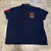 Polo Ralph Lauren Men VTG Classic Horse Riding Graphic Mesh Polo Shirt Navy XXL