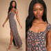 Lulus The Way to Love Navy Blue Floral Print Ruffled Maxi Dress