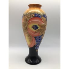 Old Tupton Ware Fruits Tall Vase 10.5 Inches Tube Lining Hand Painted