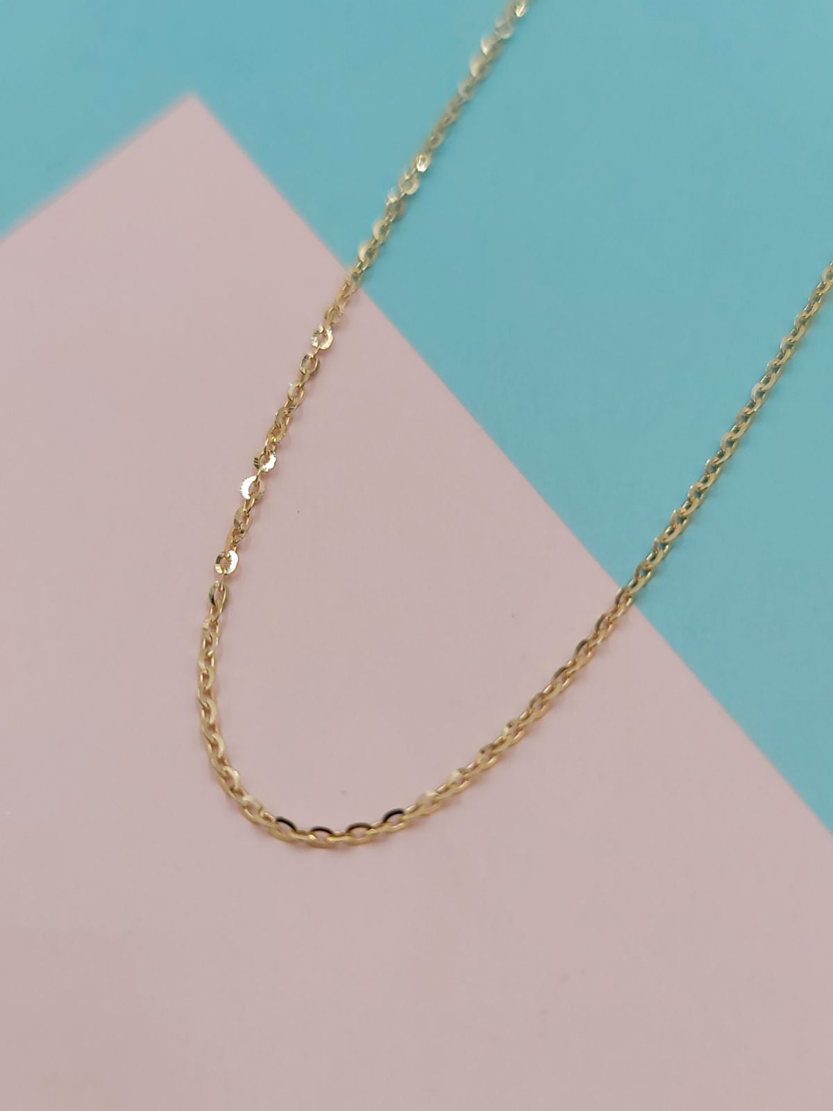 Dainty solid 14k yellow gold open link Chain