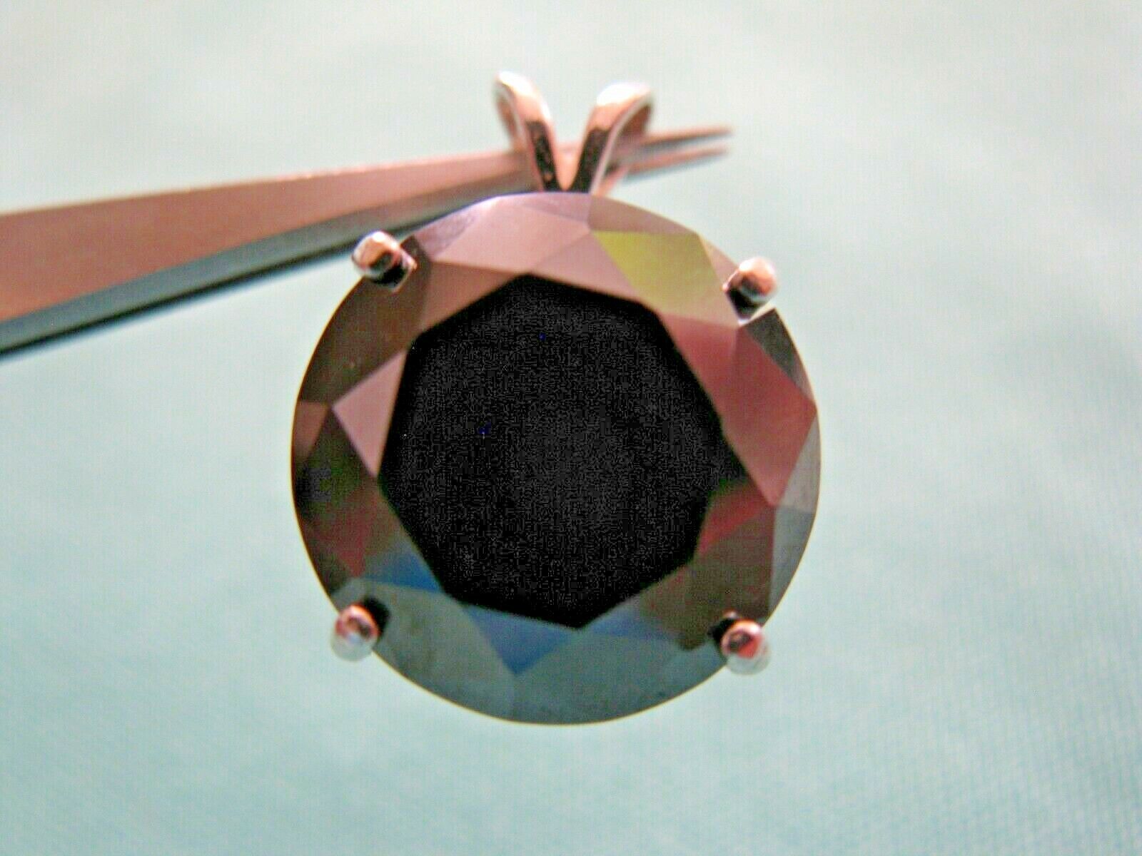 9.15ct REAL NATURAL BLACK DIAMOND NECKLACE*CERTI FICATE*FREE DIAMOND TESTER