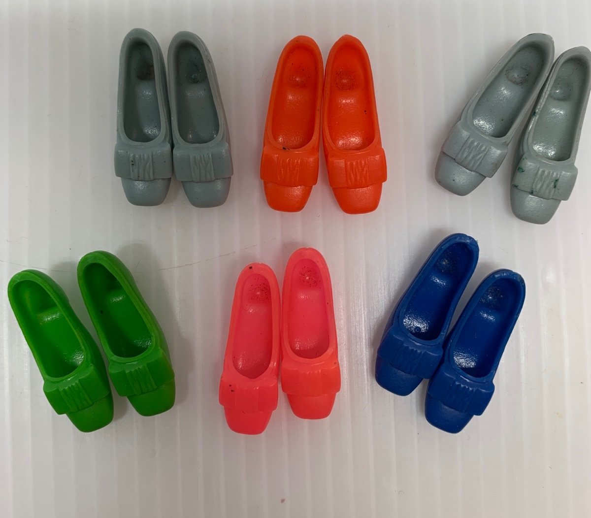 60’s 70’s Vintage Barbie & Francie Doll Squishy Square Toe Bow Shoes Japan