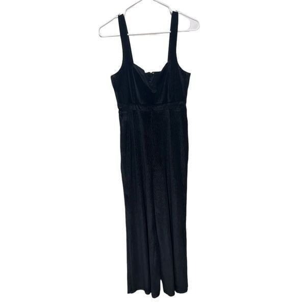 L*Space Wide Leg Sleeveless Velvet Corduroy Vera Jumper Black Size Small Y2K