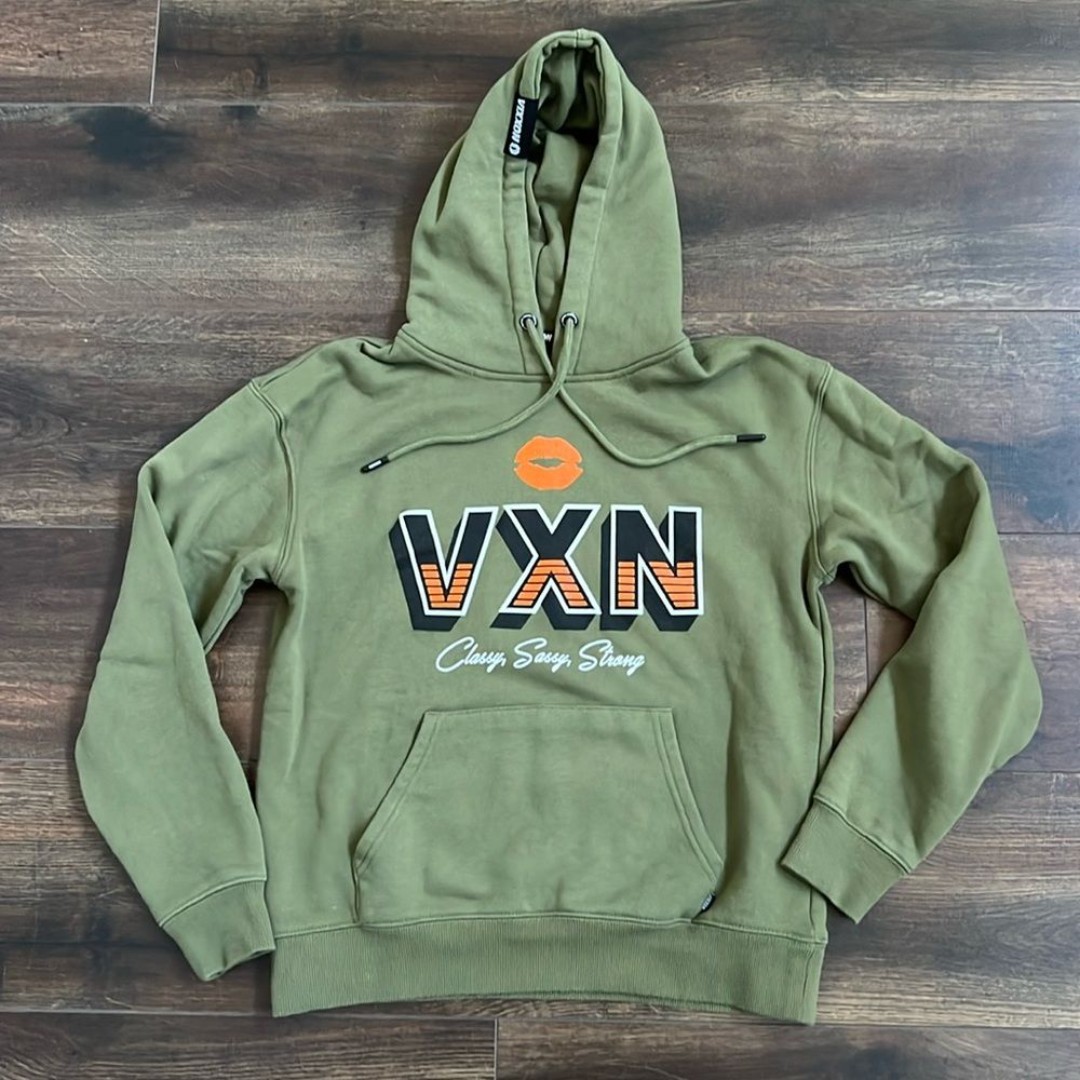 Vixxon by Dixxon Size Small Women's Hoodie Sweatshirt Classy Sassy Savage Green