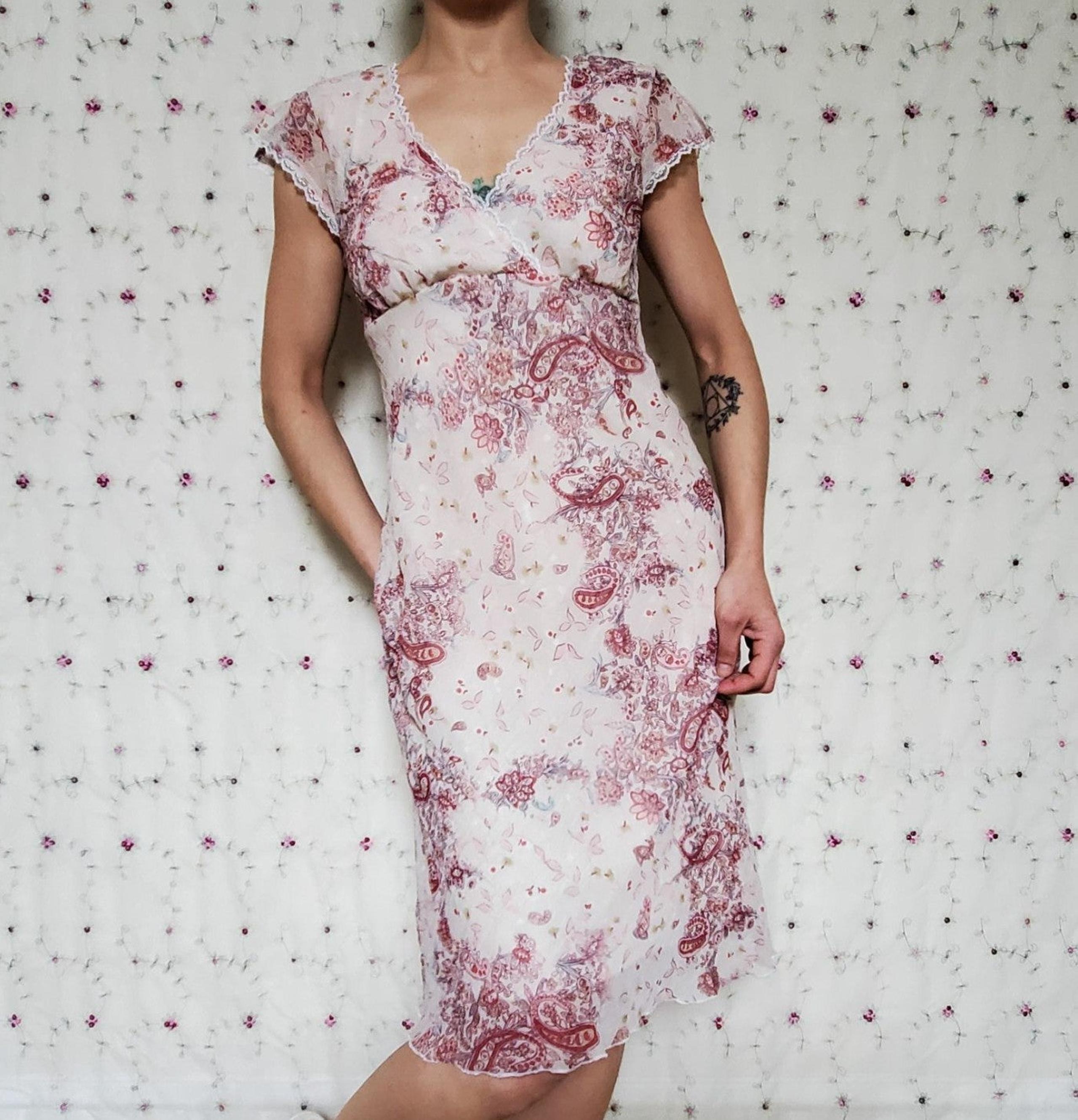 Y2K Floral Paisley Midi Dress