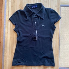 BURBERRY Black Polo Shirt Size 38