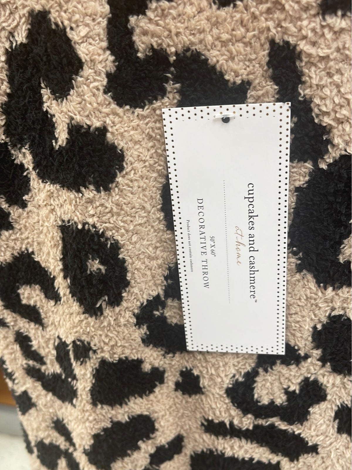 Cupcakes & Cashmere - Barefoot Dreams Dupe- Camel & Black Leopard Throw Blanket