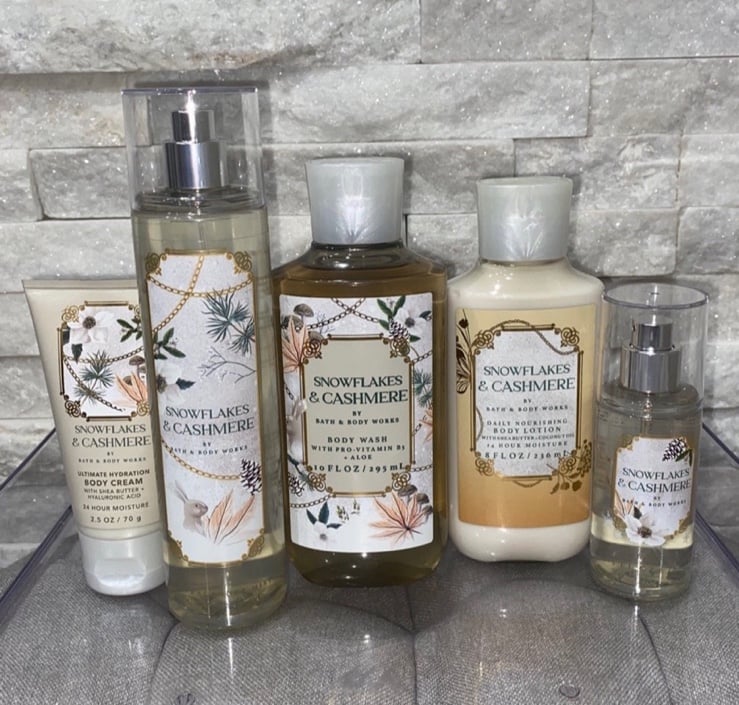 Bath & Body Works Snowflakes & Cashmere Fragrance Mist Body Wash Lotion Cream