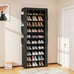 Large Shoe Rack Black 6 Side Pockets 23.6 Wide x 11.4 Deep x 68.9