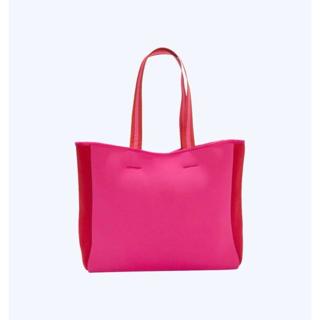 Summersalt Pink & Red Colorblock Neoprene Beach Tote NWT