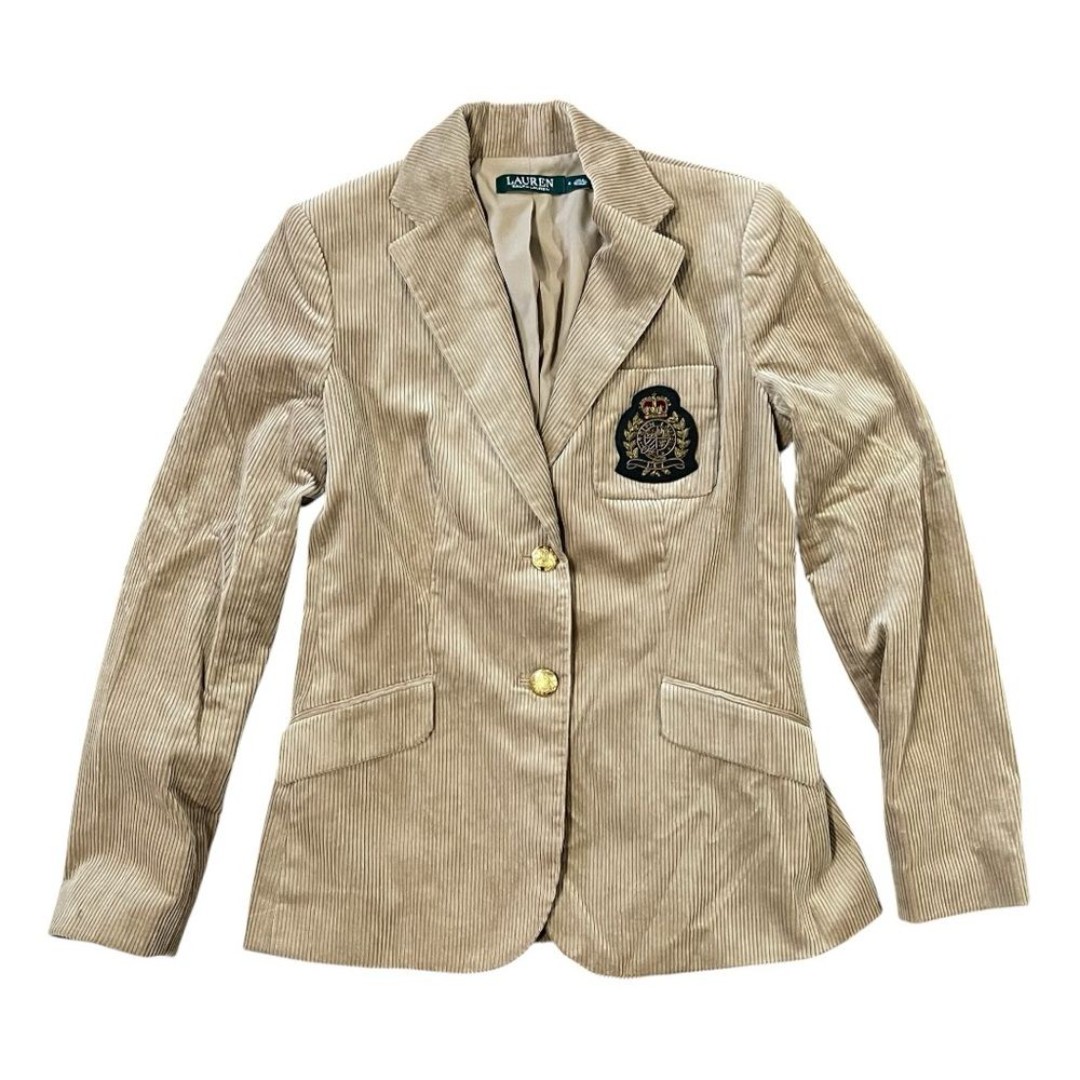 Lauren Ralph Lauren Fiamara Tan Corduroy Blazer Size 4