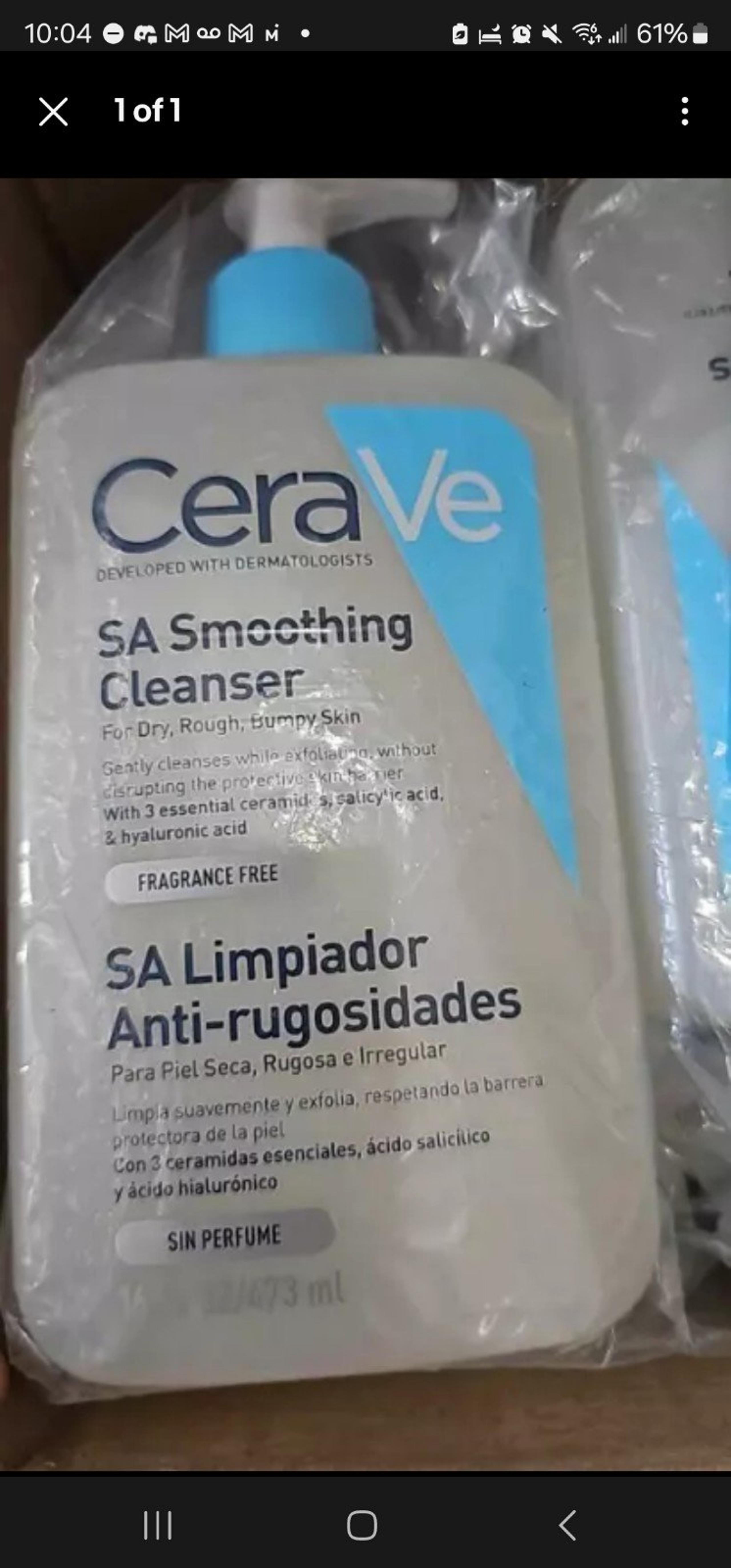 CeraVe SA Smoothing Cleanser 473 ml/ 16 oz- for Dry Rough Bumpy Sensitive Skin