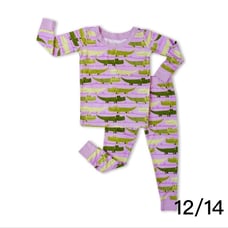 Little sleepies purple crocodile two piece pajama
