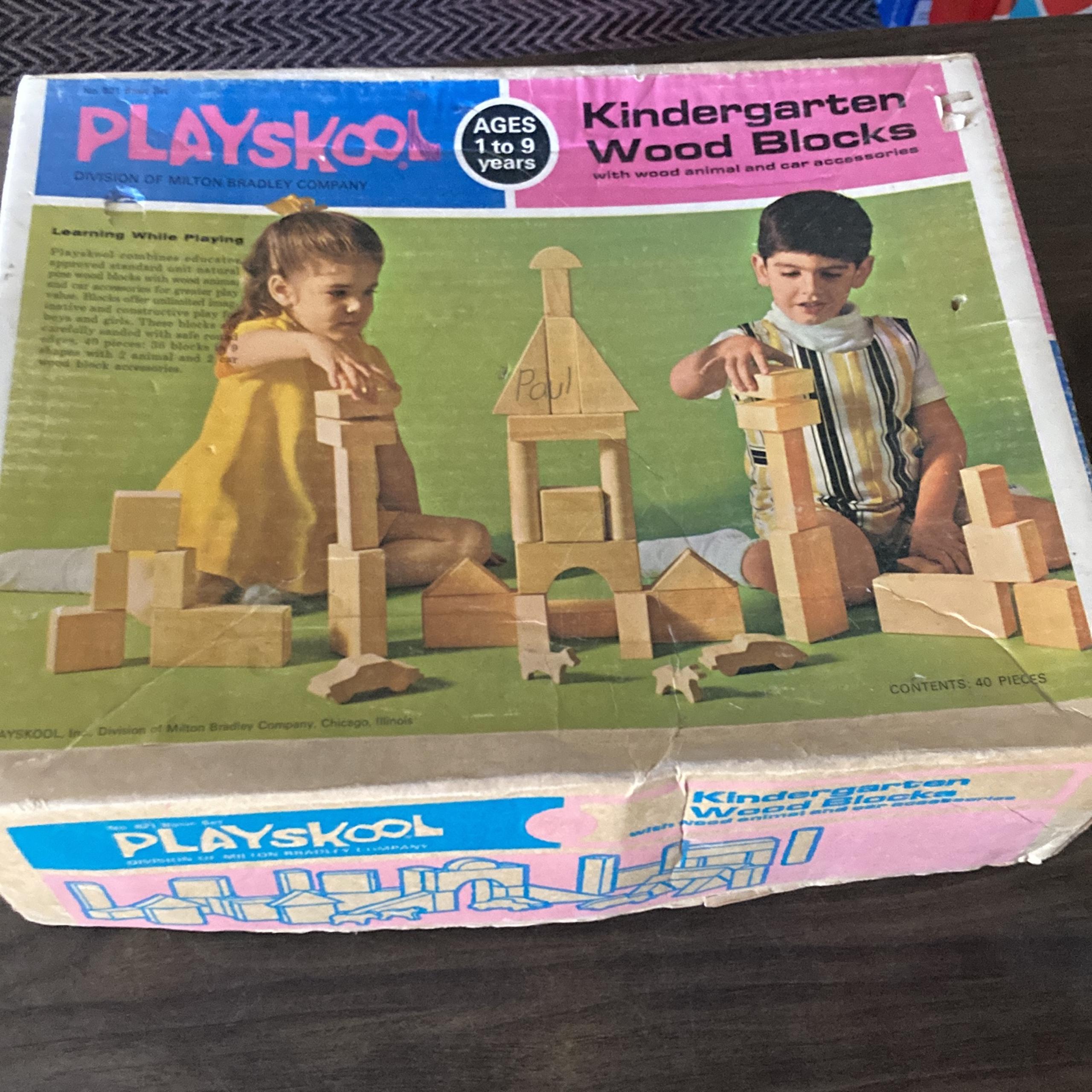 Playskool wood blocks vintage 1978