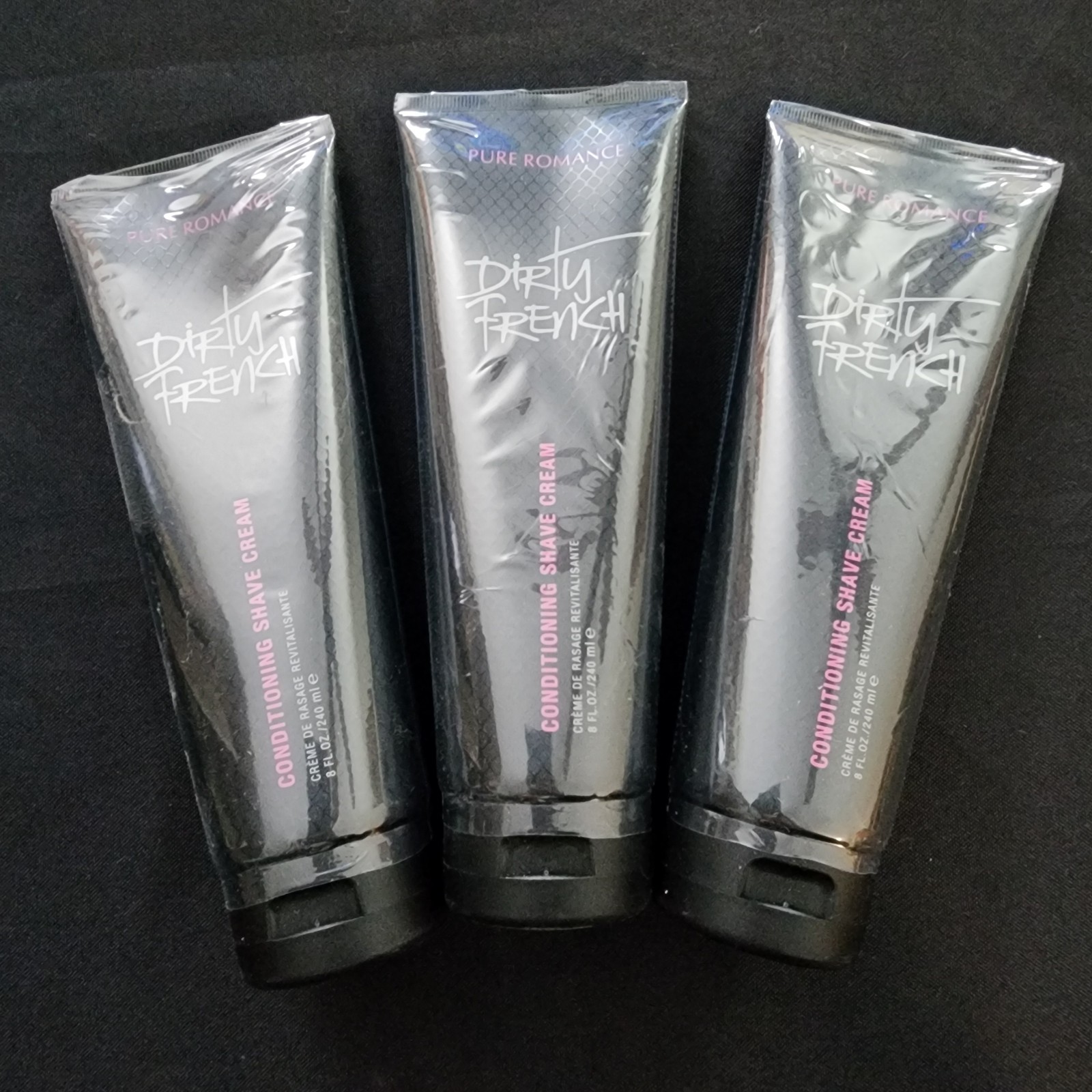 3 bottles Pure Romance Dirty French Conditioning Shave Cream lot