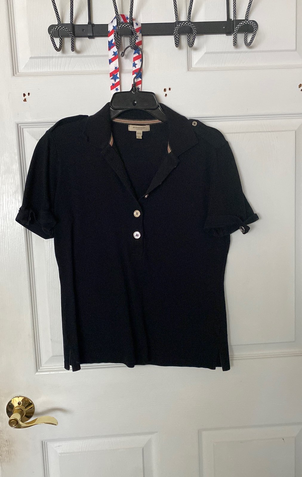 Burberry Polo Top Shirt Sz Med