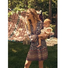 Anthropologie Current Air Alyce Dress Sz XS floral Boho cottage core peasant