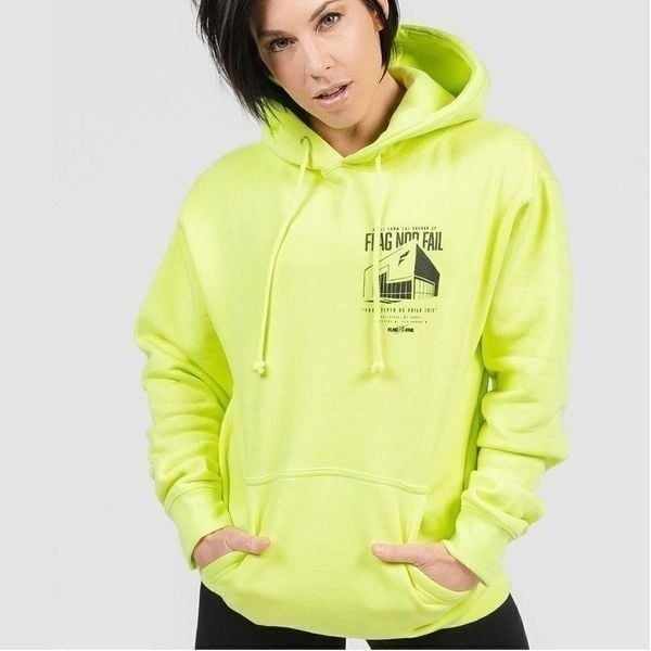 Flag Nor Fail NWT New Warehouse Hoodie in Neon Yellow/Green Unisex Size Small