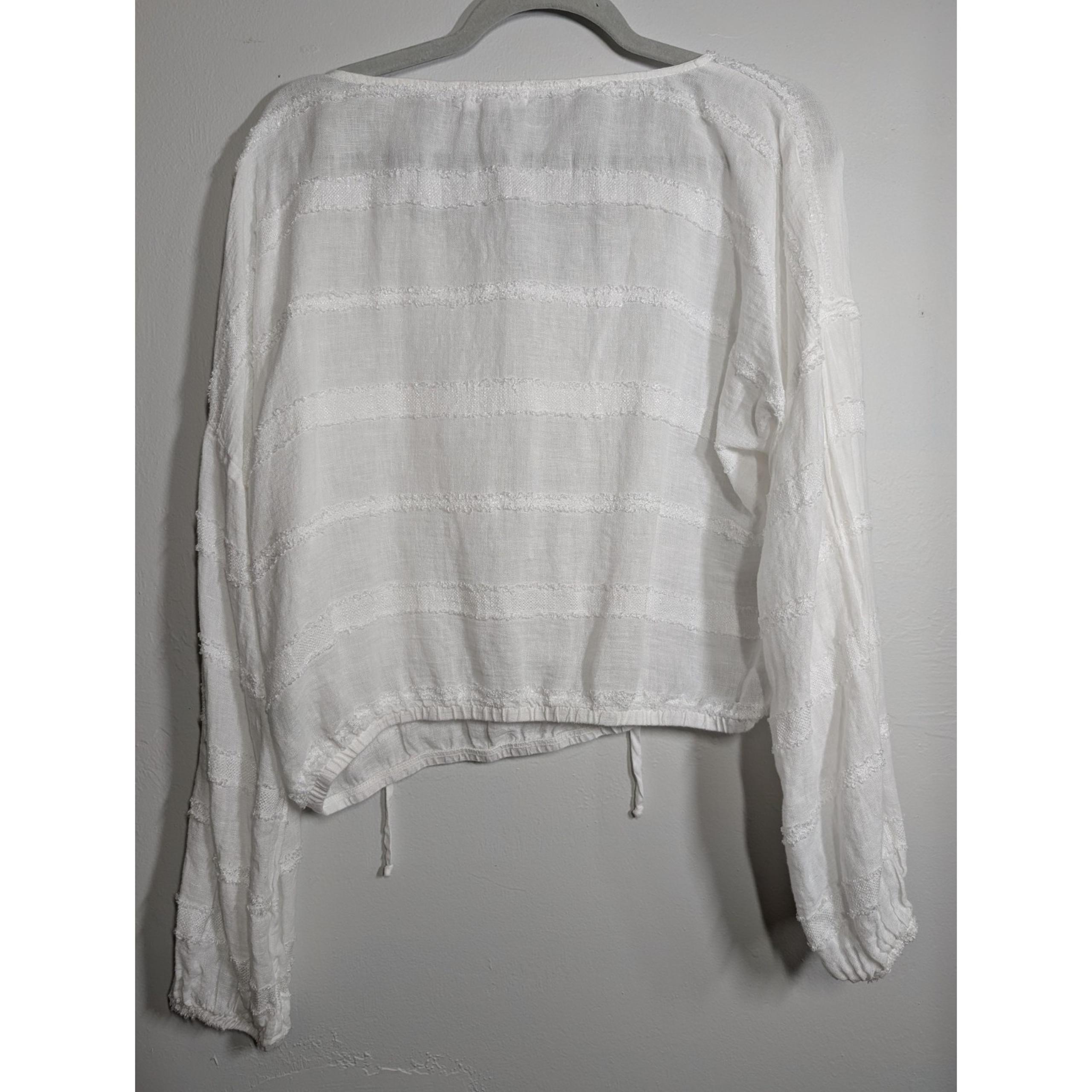 Bella Dahl  Shirt Women's L White Long Blouson Sleeve