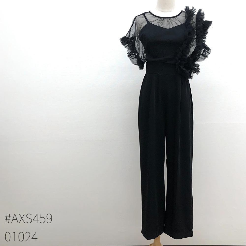LAGUNAMOON LADY Tulle Frill Jumpsuit, Size M, Black