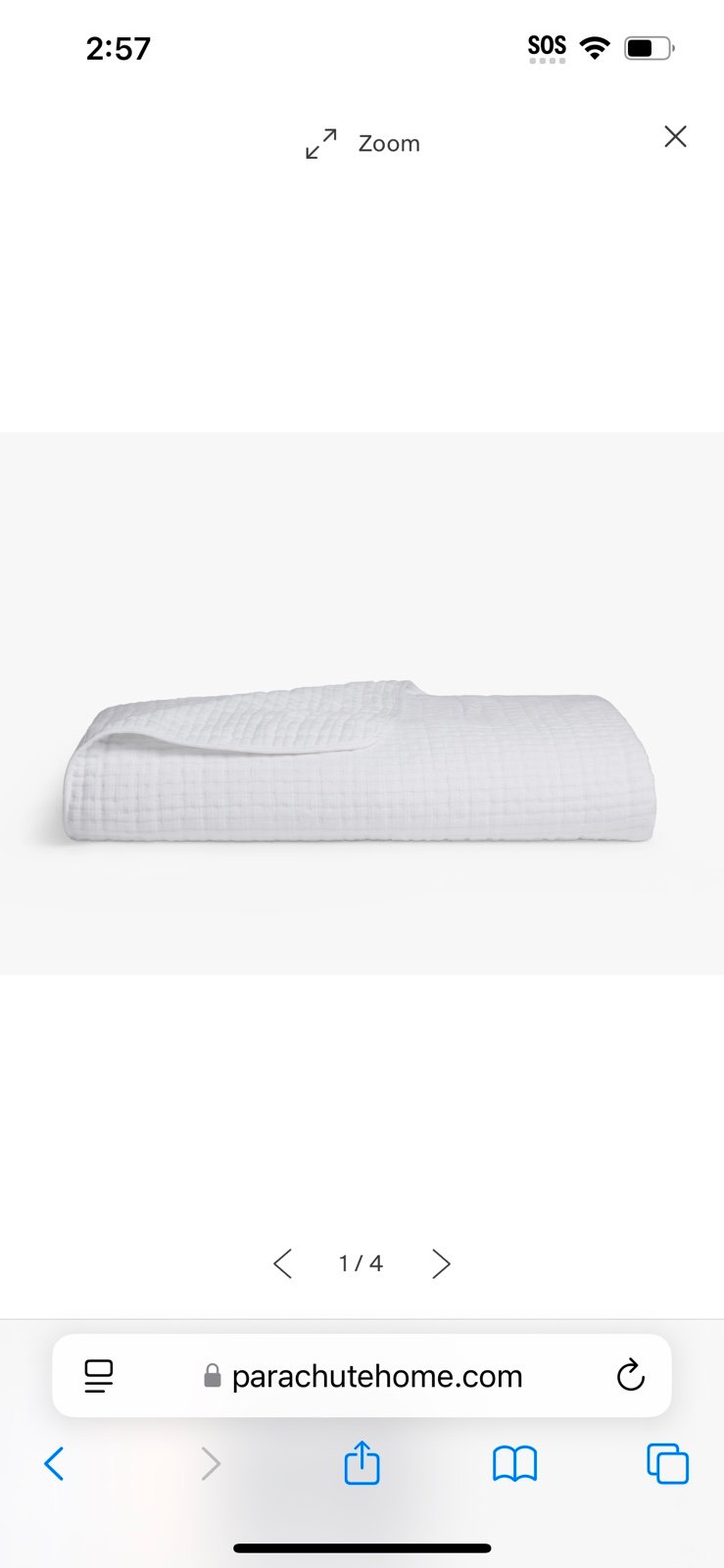 NWT Parachute Home Organic Air Cotton Quilt in White - King/ Cal King