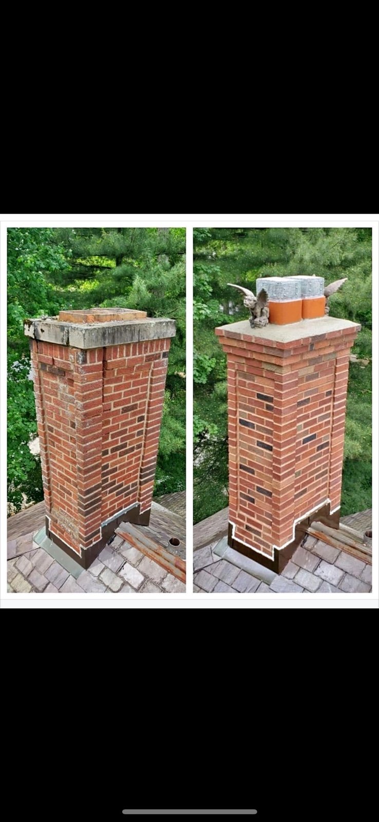 brick work on chimney and steps