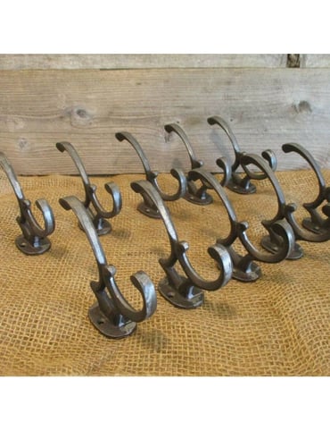 10 Coat Hooks, Classic Double Entryway Coat Hook, Hall Tree Hooks, Key Hook