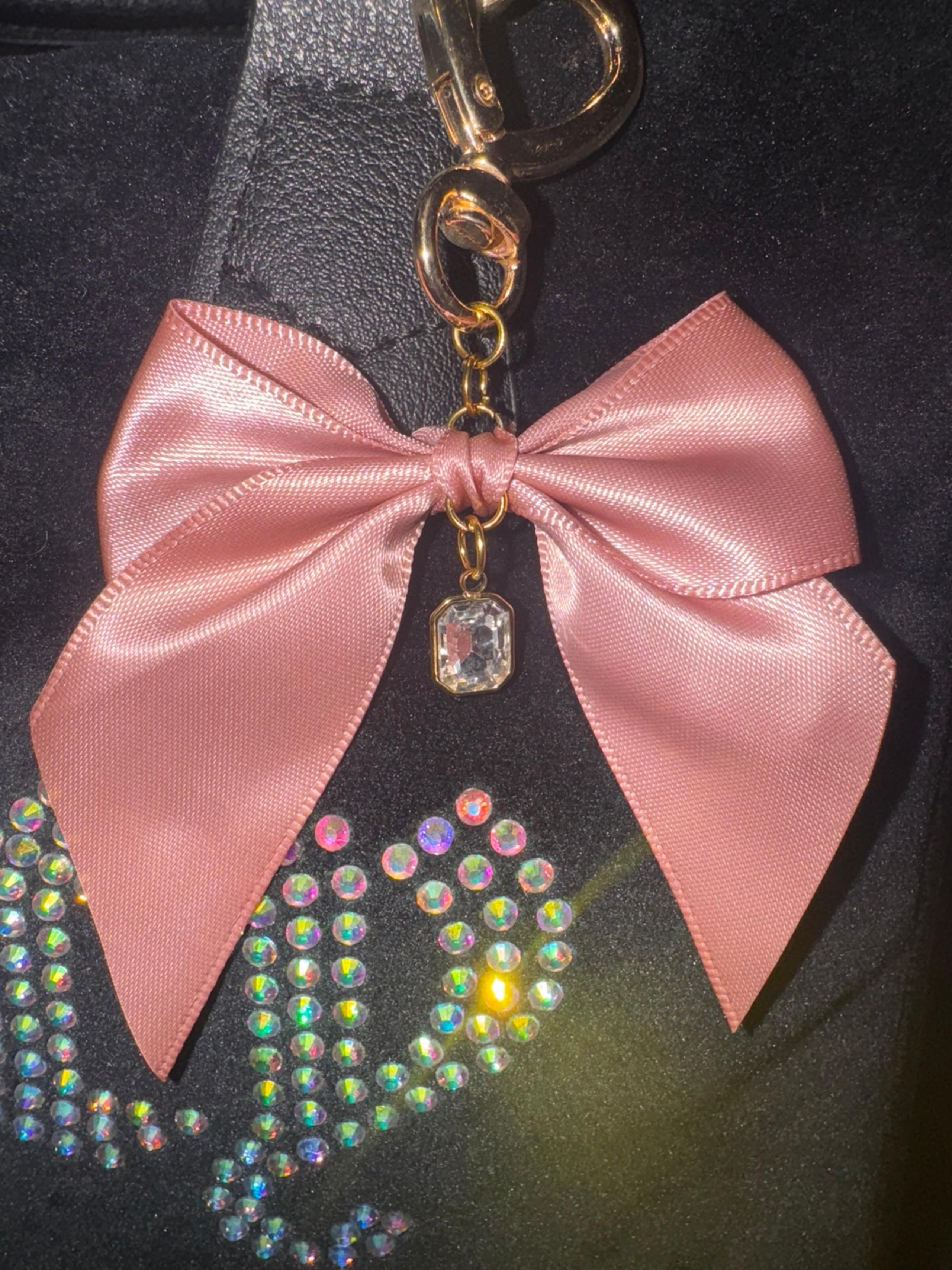 Coquette pink bow purse charm