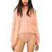 Free People Sundown Balloon Sleeve Bodysuit Pink / Peach Sz M