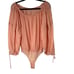 Free People Sundown Balloon Sleeve Bodysuit Pink / Peach Sz M