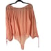 Free People Sundown Balloon Sleeve Bodysuit Pink / Peach Sz M
