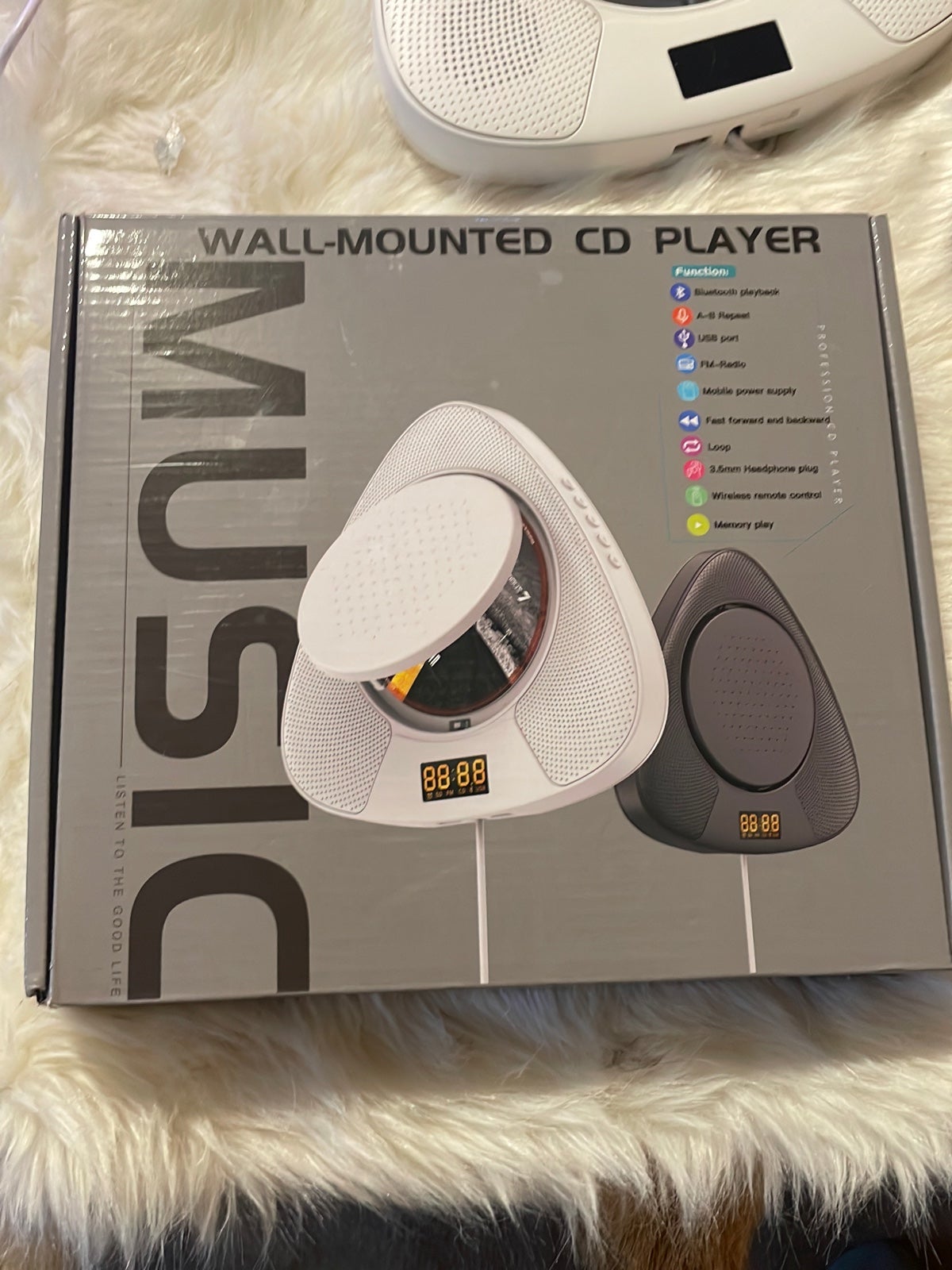 CD Player Home Radio Wall Mounted Mp3 Music Speaker Remote Control Boombox
