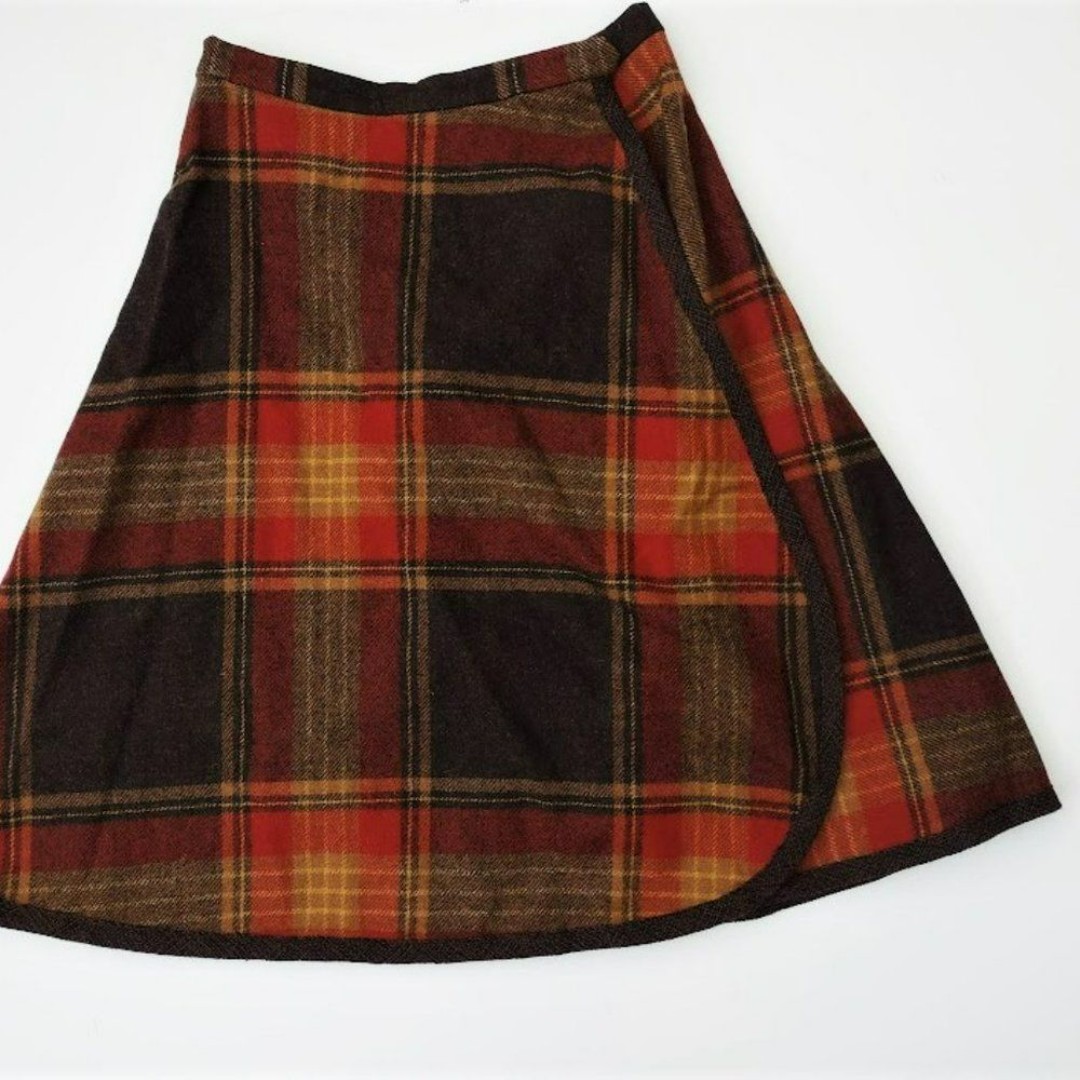 Vintage Plaid Pendleton Wrap Wool Skirt Girls Sz 12