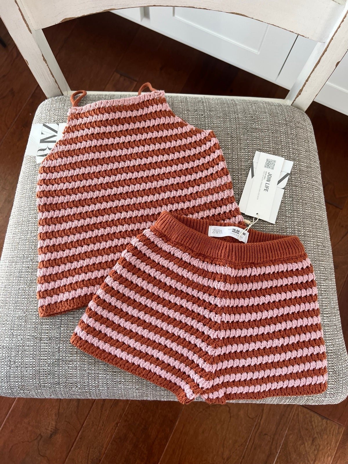 New Zara Striped Crocheted Outfit