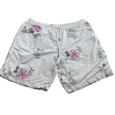 Hartford men’s swim trunk board shorts size XXL white Hawaiian print lined